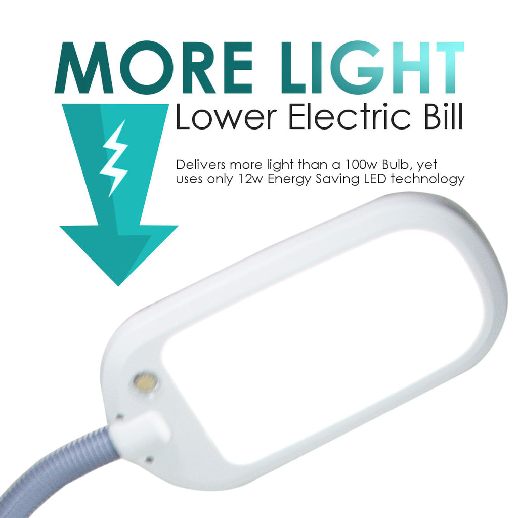 Bright Reader 26" Full Spectrum LED Desk Lamp – Natural Daylight, Grey