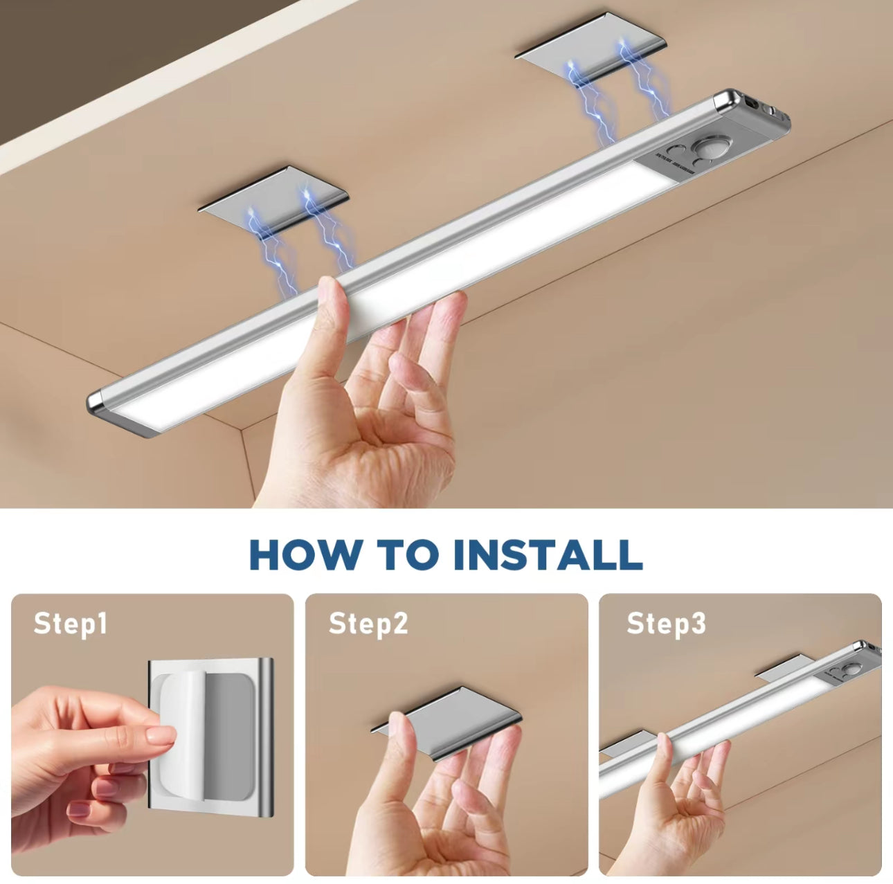 GlowTrack Motion Sensor LED Light – USB-C Rechargeable, Dimmable