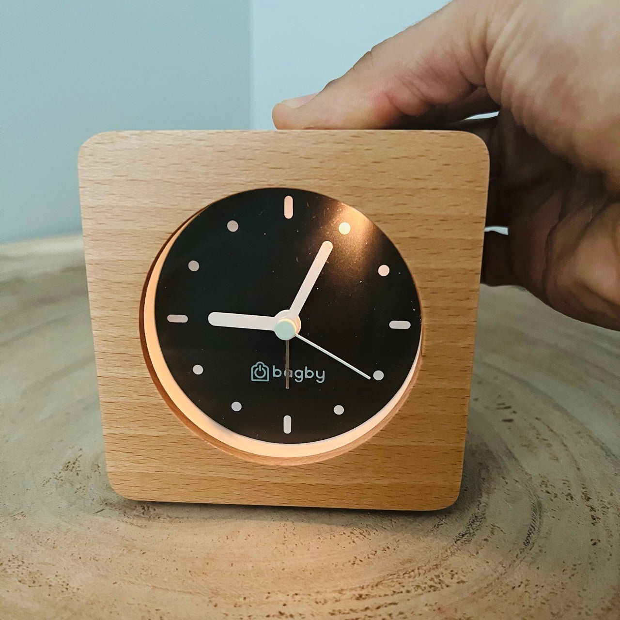 Bagby Minimalist Silent Alarm Clock – Wooden Analog, Gentle Wake-Up