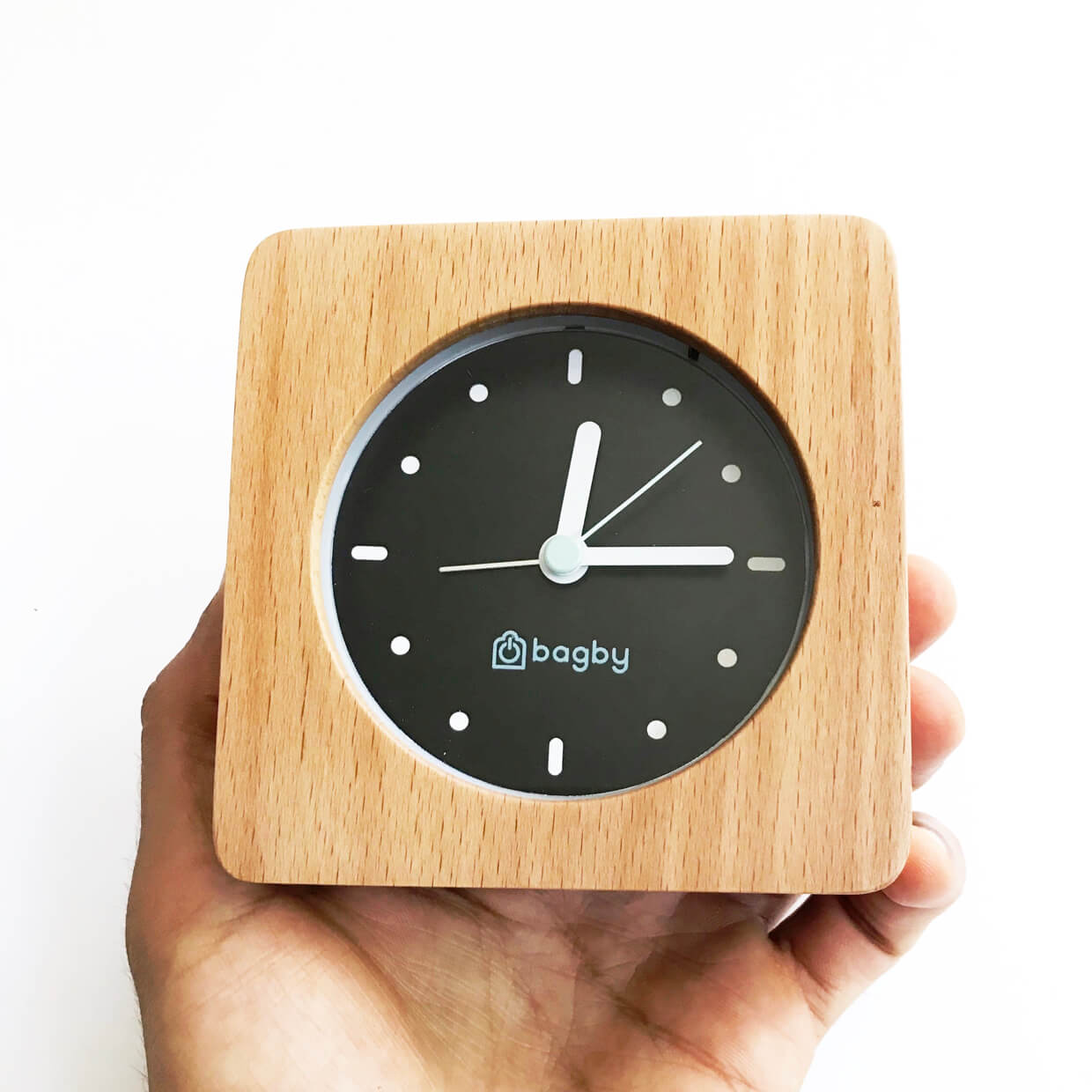 Bagby Minimalist Silent Alarm Clock – Wooden Analog, Gentle Wake-Up