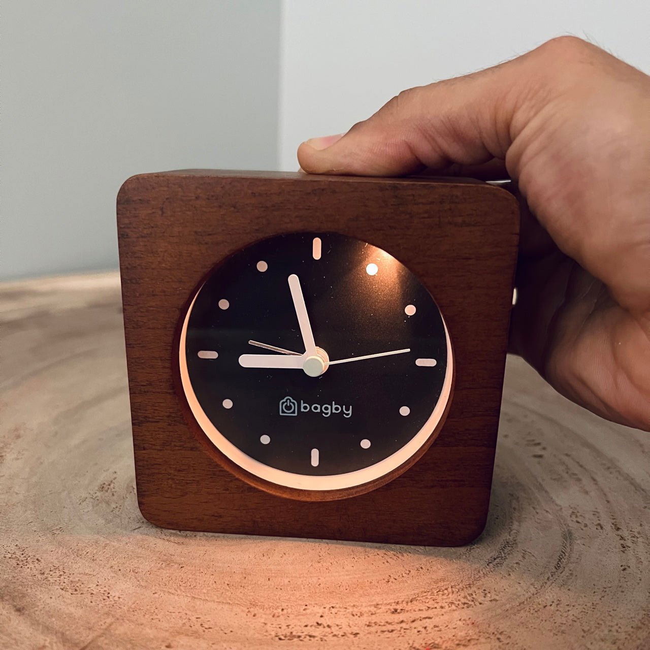 Bagby Minimalist Silent Alarm Clock – Wooden Analog, Gentle Wake-Up