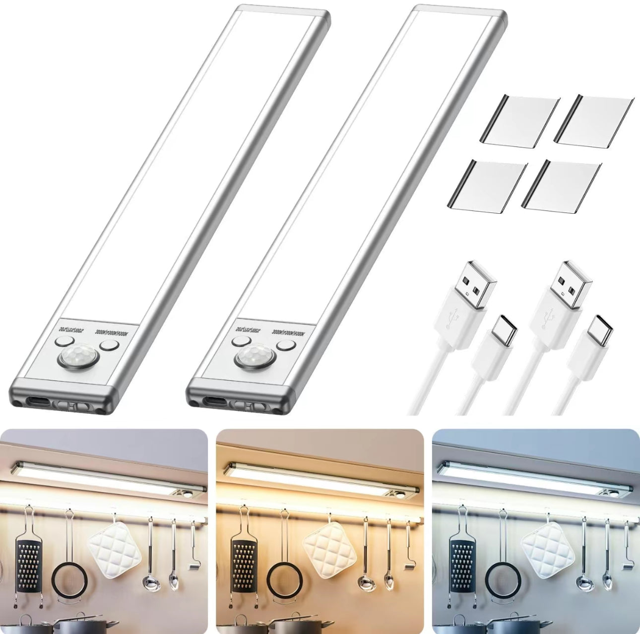 GlowTrack Motion Sensor LED Light – USB-C Rechargeable, Dimmable