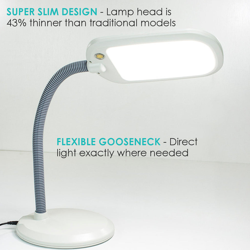 Bright Reader 26" Full Spectrum LED Desk Lamp – Natural Daylight, Grey