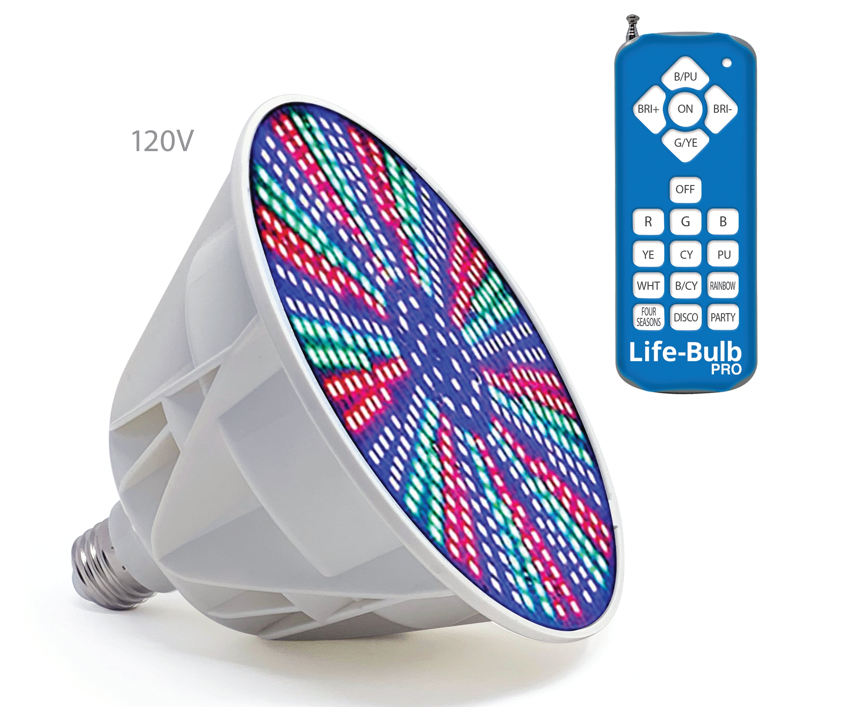 Life-Bulb PRO Color-Changing LED Pool Bulb – 120V, E26 Base, Lifetime Warranty